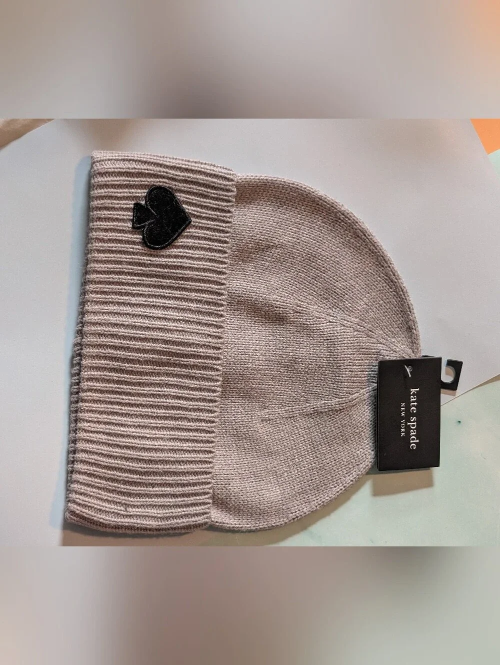 Kate Spade New York flocked spade beanie